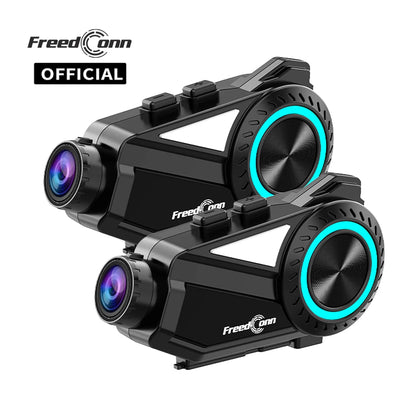 Freedconn R3 Motorcycle Helmet Headset Group Intercom WiFi App 1440P Motorbike Dash Cam Motor Auto DVR